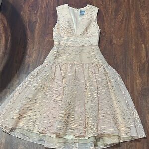 Lela Rose Beige and Gold Dress